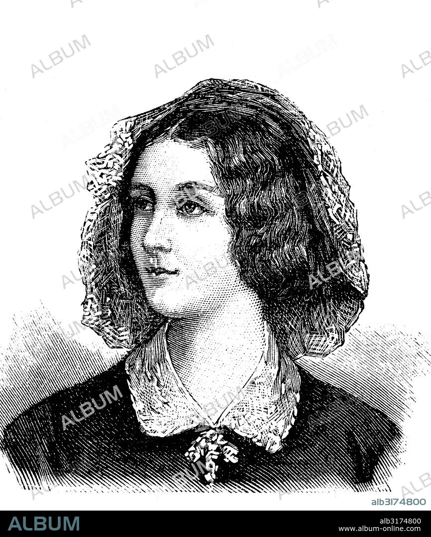 Elizabeth rosanna gilbert, also known as lola montez, 1821 - 1861, irish dancer and mistress of king ludwig i. of bavaria, who made her countess marie of landsfeld in 1847, wood engraving, around 1880.