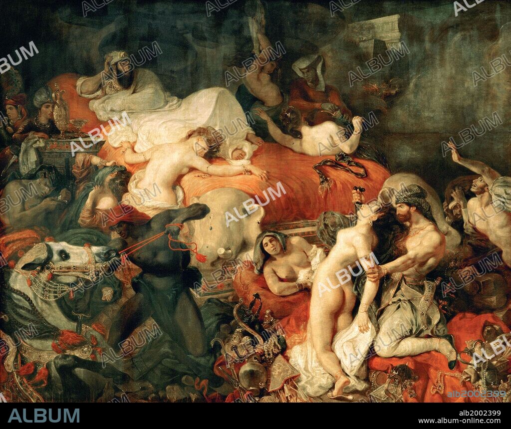 EUGENE DELACROIX. Eugène Delacroix / 'La muerte de Sardanápalo', 1827, Óleo sobre lienzo, 392 x 496 cm.