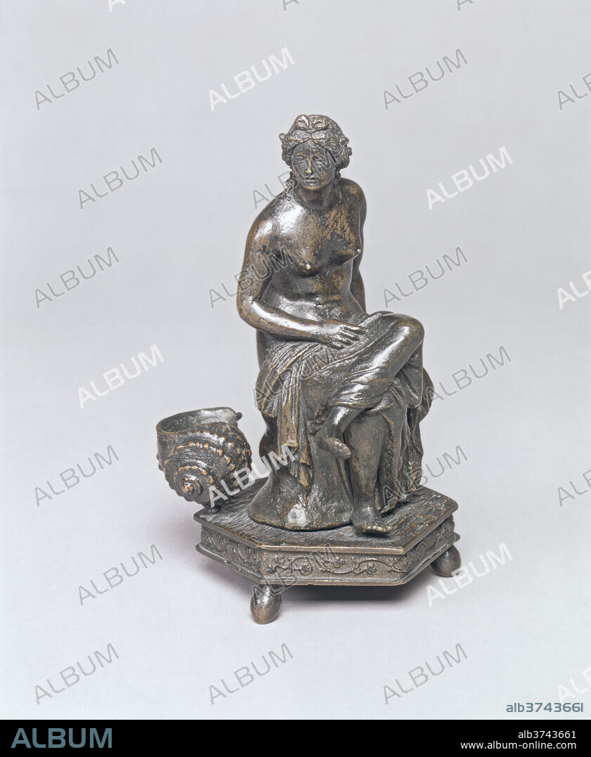 NORTH ITALIAN 16TH CENTURY. Seated Female Figure. Dated: early 16th century. Dimensions: overall: 19 x 13.2 x 13.3 cm (7 1/2 x 5 3/16 x 5 1/4 in.). Medium: bronze.