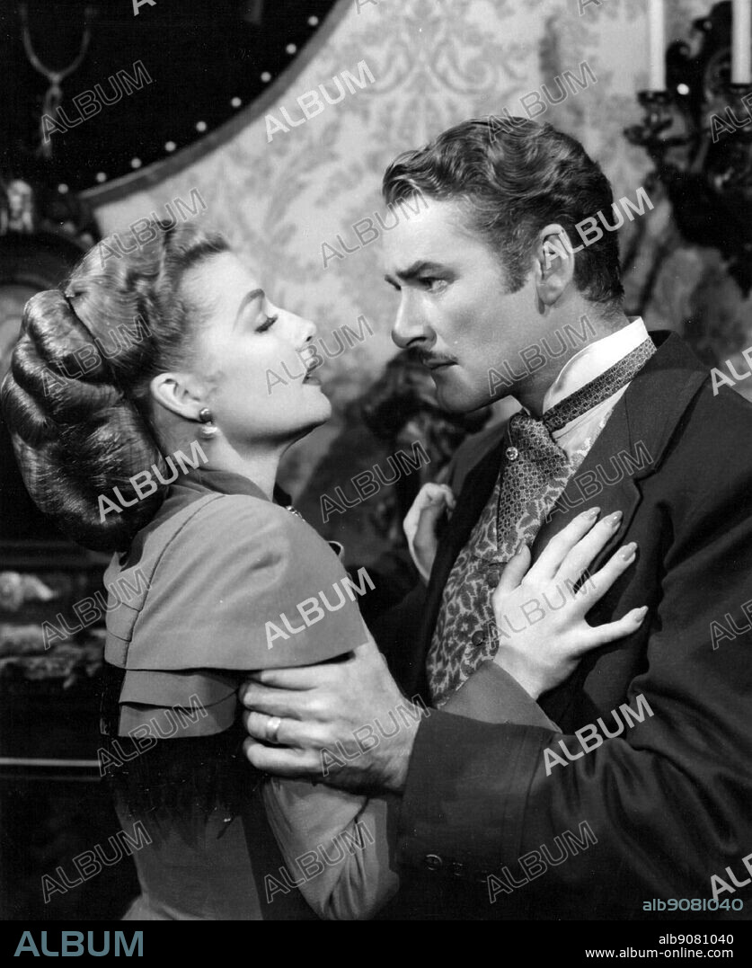 ANN SHERIDAN y ERROL FLYNN en RIO DE PLATA, 1948 (SILVER RIVER), dirigida por RAOUL WALSH. Copyright WARNER BROS/FIRST NATIONAL.