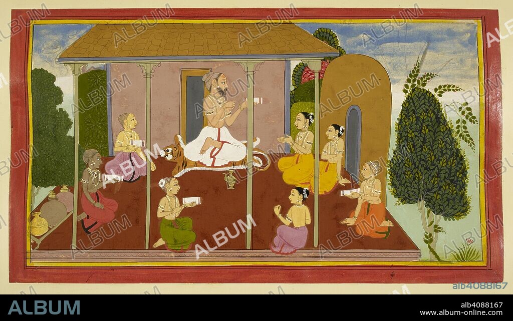 Valmiki narrates the Ramayana. Ramayana, Bala Kanda. Udaipur, 1712 ...