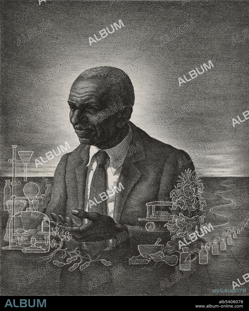 George Washington Carver (1864-1943) was an African-American scientist, botanist, educator, and inventor born into slavery. His reputation is based on his research and promotion of alternative crops to cotton, such as peanuts, soybeans, and sweet potatoes. He wanted poor farmers to grow alternative crops as a source of their own food and to improve their quality of life. Nicholas Panesis circa 1935-43 (cropped and cleaned).