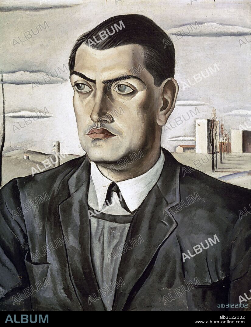 SALVADOR DALÍ. Retrato de  Luis Buñuel. (1900-1983). Cineasta español vinculado a la Generación del 27.