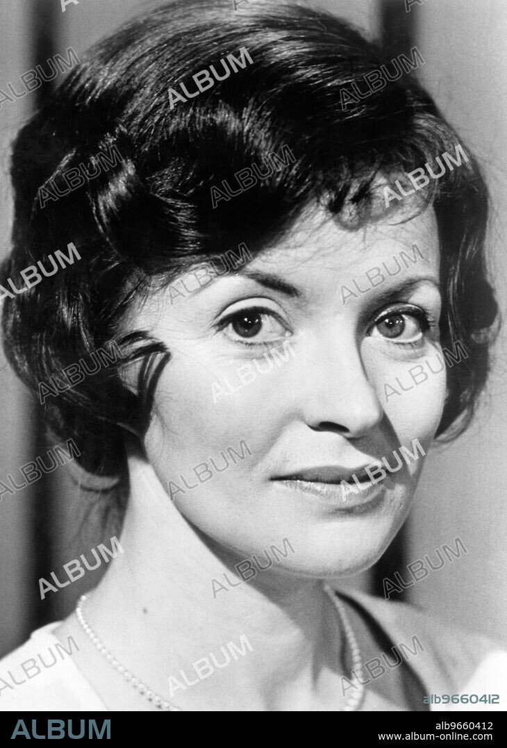 Hannah Gordon, Head and Shoulders Publicity Portrait as Lady Bellamy from the British TV Series, "Upstairs, Downstairs", ITV, 1975.