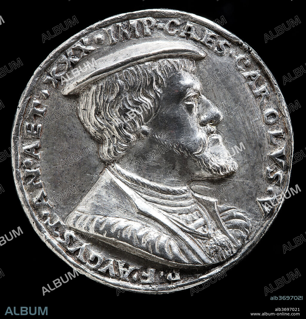 MATTHES GEBEL. Charles V, 1500-1558, King of Spain 1516-1556, Holy Roman  Emperor 1519 [obverse]. Dated: 1530. Dimensions: overall (diameter): 3.72  cm (1 7/16 in.) gross w - Album alb3697021