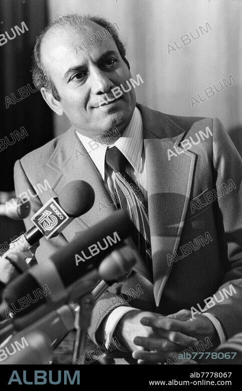 Madani, Ahmad, Iranian politician, Tehran (Iran) July or August 1929 - Denver (USA) 12.02.2006. Ahmad Madani at a press conference at the time of his candidacy for the presidency of the Islamic Republic of Iran. Photo, 16.12.1979.