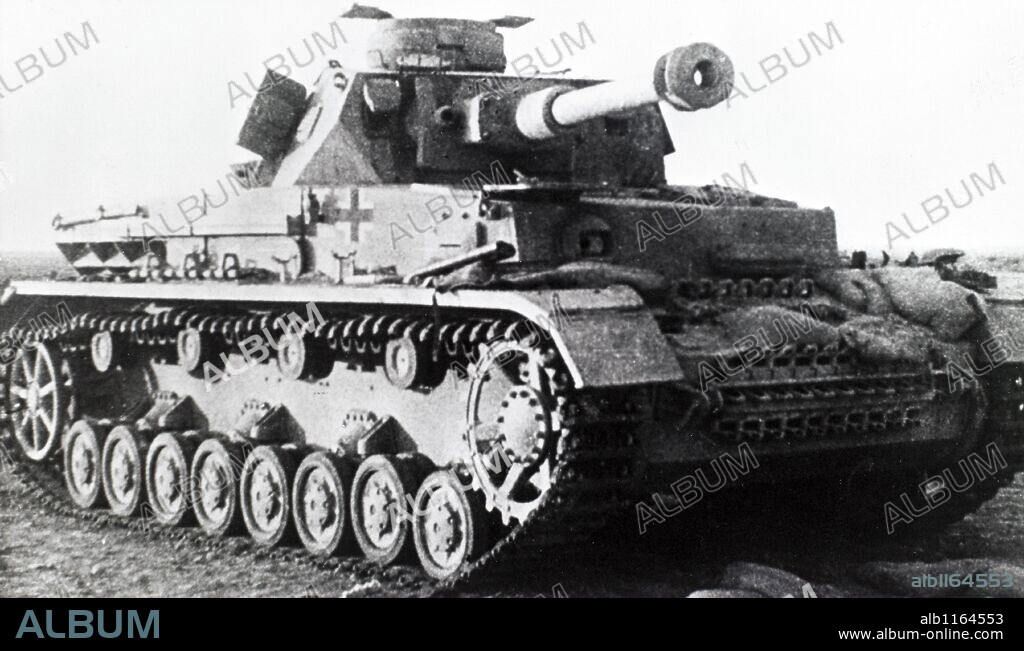 The Panzerkampfwagen IV (Pz.Kpfw IV), commonly known as the Panzer IV, tank with high velocity 7.5 M gun.