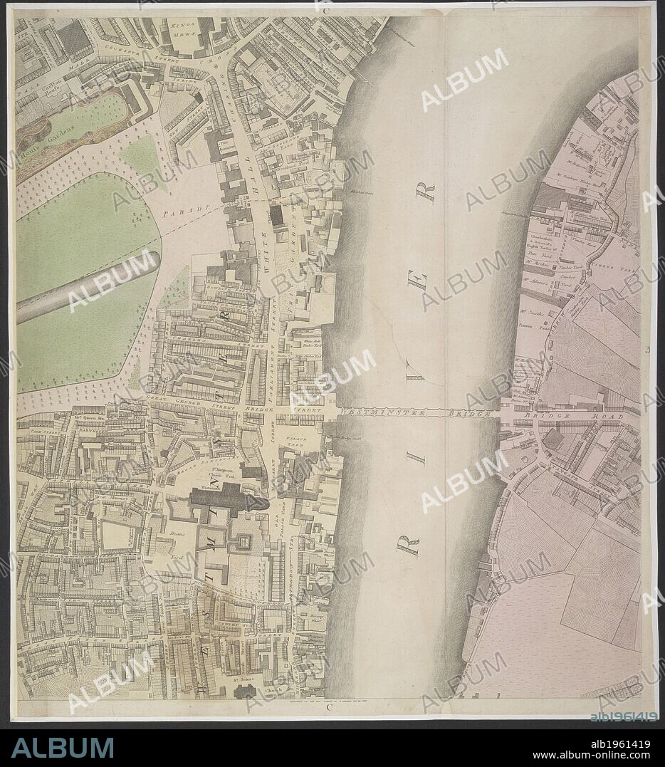 River Thames. A section of the River Thames. . Source: Maps.Crace.5.173 part 3,. Language: English.