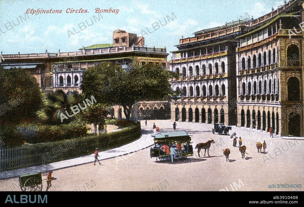 Elphinstone Circles, Bombay, India, early 20th century. Postcard.