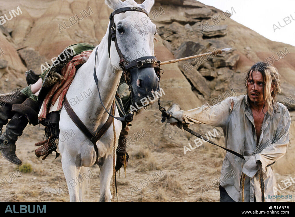 JOHNNY DEPP in LOST IN LA MANCHA, 2002, directed by KEITH FULTON and LOUIS PEPE. Copyright QUIXOTE FILMS/LOW KEY PICTURES/EASTCROFT PRODUCTIONS.