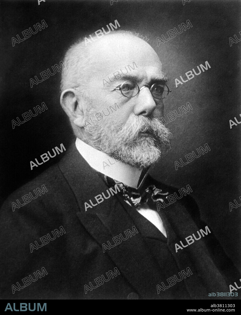 Robert Koch (1843 - 1910), German scientist who was one of the two founders (with Pasteur) of the science of bacteriology. Using a method of staining and growing bacterial cultures, Koch became famous for isolating Bacillus anthracis (1877), the Tuberculosis bacillus (when Koch made his discovery in 1882, TB was still responsible for one in seven of all European deaths) and the Vibrio cholerae (1883) and for his development of Koch's postulates. Koch's postulates are: 1) The microorganism must be found in abundance in all organisms suffering from the disease, but should not be found in healthy organisms. 2) The microorganism must be isolated from a diseased organism and grown in pure culture. 3) The cultured microorganism should cause disease when introduced into a healthy organism. 4) The microorganism must be reisolated from the inoculated, diseased experimental host and identified as being identical to the original specific causative agent. Koch was awarded the 1905 Nobel Prize in physiology for his work.