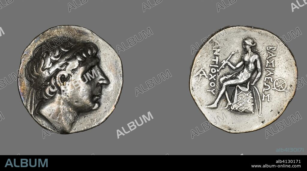 ANCIENT GREEK. Tetradrachm (Coin) Portraying King Antiochus I Soter. Greek. Date: 281 BC-261 BC. Dimensions: Diam. 2.8 cm; 17.02 g. Silver. Origin: Ancient Near East.