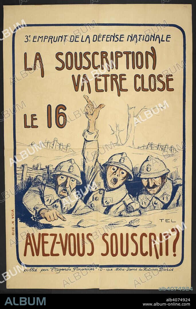 A recruitment poster depicting French soldiers. . [A collection of English and French War (World War I) Posters.]. 1914-1919. Source: Tab.11748.a. poster 266.