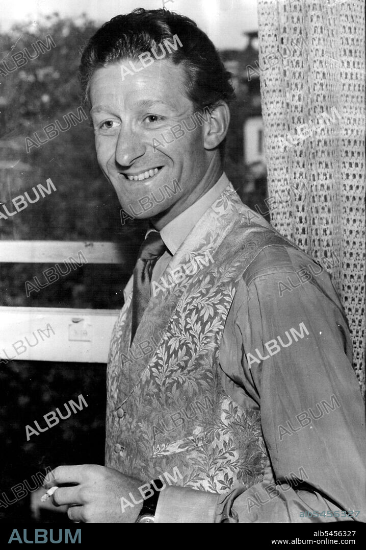 Regency Buck (1951) -- London stage and film star Jon Pertwee, who arrived in Sydney his week, hopes he has not made a grave error.
Mr. Pertwee brought only 15 of his famous collection of 50 colored waistcoats to Sydney, thinks he may need more.
Mr. Pertwee who opens at the Empire Theatre next Thursday stars in the BBC program Jon Pertwee Goes Round the Bend.
When we called on him on Friday, he was wearing a grey suit a velvet burgundy red waistcoat, made in 1987.
Mr. Pertwee has longish, wavy, blonde hair, claims to be 32, is 6ft 3½ in and weighs 13st. October 04, 1951.