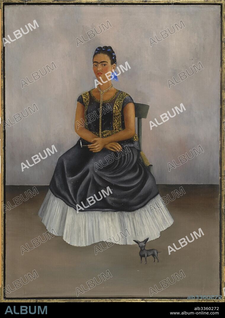 FRIDA KAHLO. Itzcuintli Dog with Me (Self-Portrait).