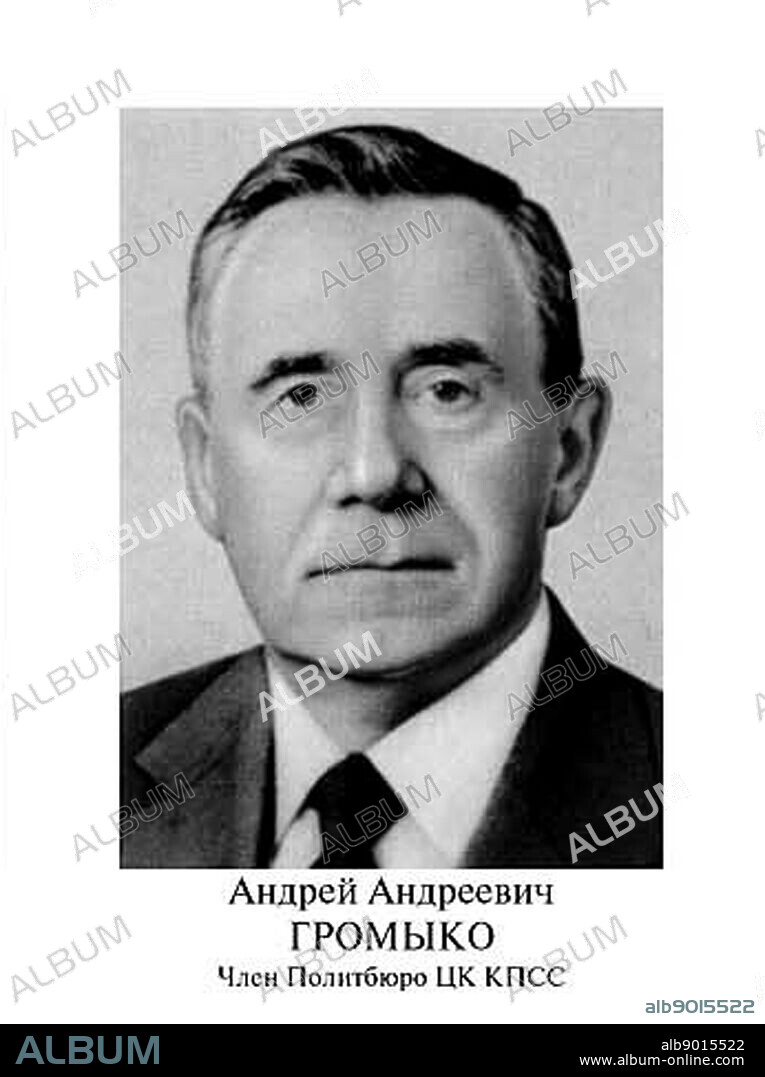 Andrei Gromyko in 1984. (1909 1989). Soviet Russian statesman during the Cold War. Minister of Foreign Affairs (19571985) and Chairman of the Presidium of the Supreme Soviet (19851987).