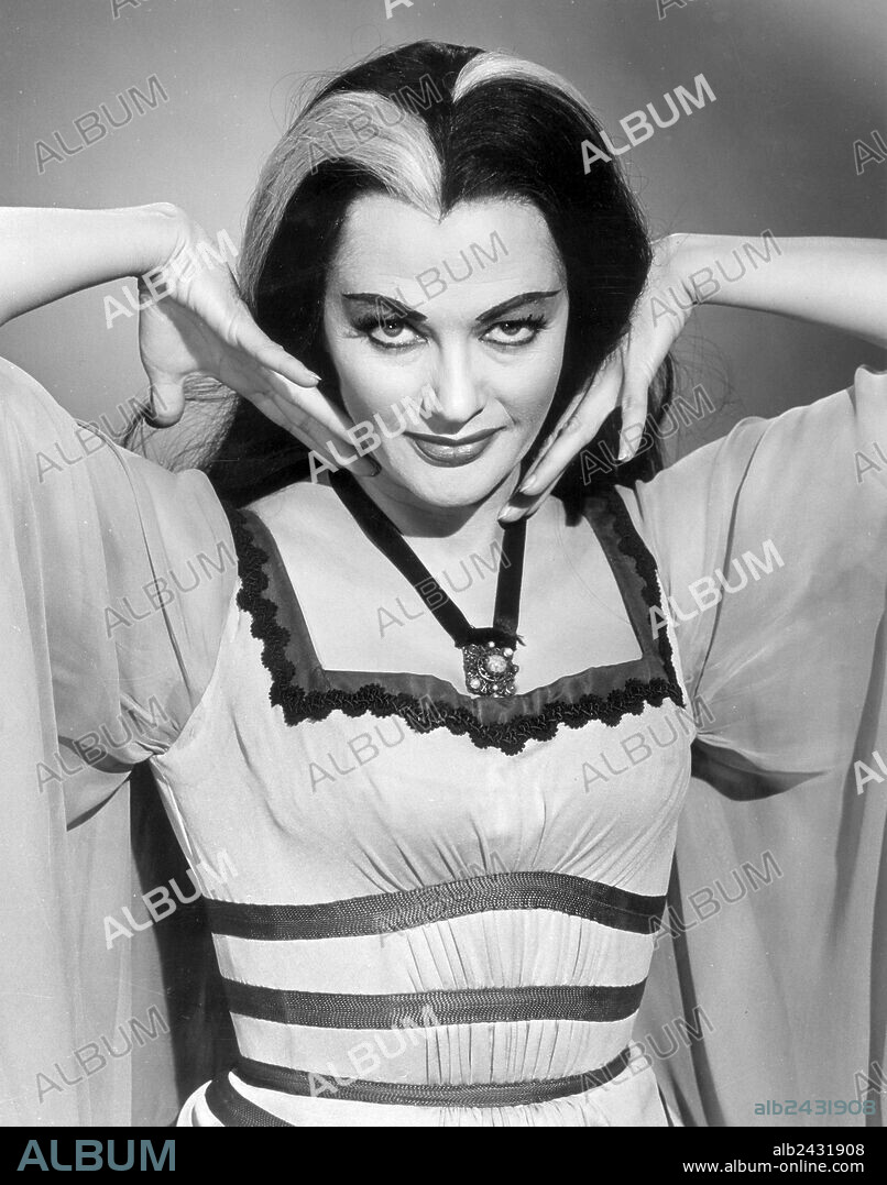 YVONNE DE CARLO in THE MUNSTERS, 1964, directed by EARL BELLAMY, EZRA STONE, GENE REYNOLDS, JERRY PARIS, JOSEPH PEVNEY and NORMAN ABBOTT. Copyright CBS/MCA/UNIVERSAL.