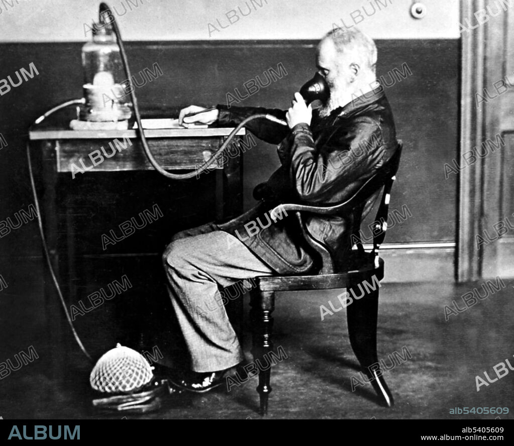 Waller at work in a laboratory. Augustus Desiré Waller (July 18, 1856 - March 11, 1922) was a British physiologist. He studied medicine at Aberdeen University, where he qualified in 1878 and obtained his M.D. in 1881. In 1884 he became a lecturer in physiology at St Mary’s Hospital. In 1887 he used a capillary electrometer to record the first human electrocardiogram. He created the first practical ECG machine with surface electrodes. He lectured on it in Europe and America, often using his dog Jimmy in his ECG demonstrations. Initially Waller did not think electrocardiograms would be useful in hospitals. However, eventually other physiologists such as Willem Einthoven and Thomas Lewis showed Waller that the traces could help diagnose heart conditions. In 1917, a few years before his death, Waller published a study of over 2000 traces of heart conditions. No photographer credited, undated.