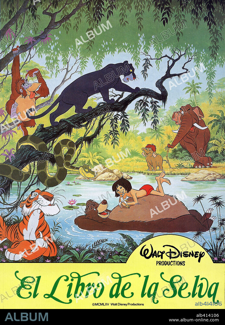 Poster of THE JUNGLE BOOK, 1967, directed by WOLFGANG REITHERMAN. Copyright DISNEY.