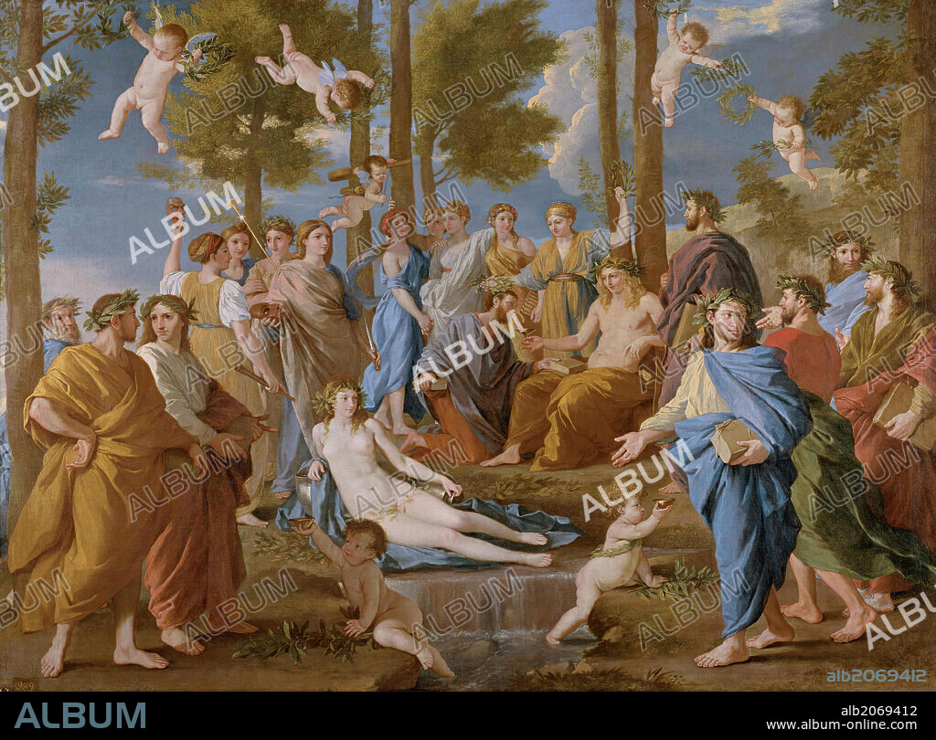 Nicolas Poussin / 'El Parnaso', 1630-1631, Escuela Francesa, Óleo sobre Lienzo, 145 cm x 197 cm, P02313.