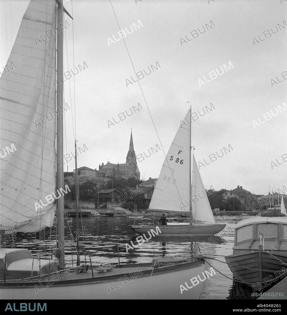 Lysekil, Västra Götaland, Sweden, 1960. Lysekil is a town on the Swedish west coast. It is a popular holiday destination in the summer months.