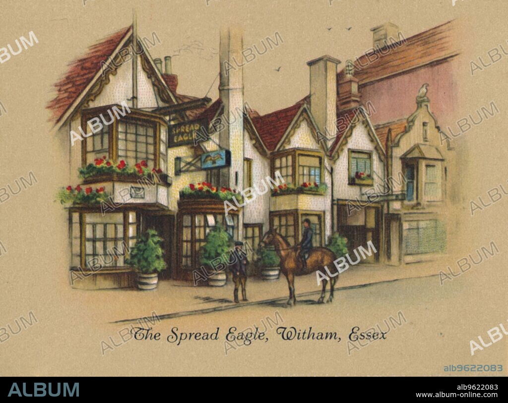 'The Spread Eagle, Witham, Essex', 1939. From Old Inns - Second Series of 40. [W. D. & H. O. Wills, 1939].