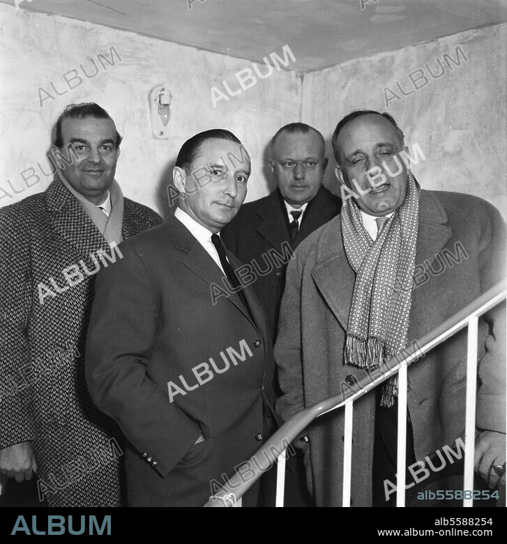 Hasse, O.E. (Otto Eduard), Schauspieler, Obersitzko (Posen) 11.7.1903 - Berlin. 12.9.1978. O.E. Hasse (rechts) u. a. Foto, 9.12.1955.