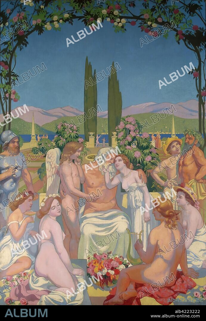 MAURICE DENIS. 'Panel 5. In the Presence of the Gods Jupiter Bestows Immortality on Psyche and Celebrates Her Marriage to Eros'. The Story of Psyche Series. France, 1908. Dimensions: 399x272 cm.