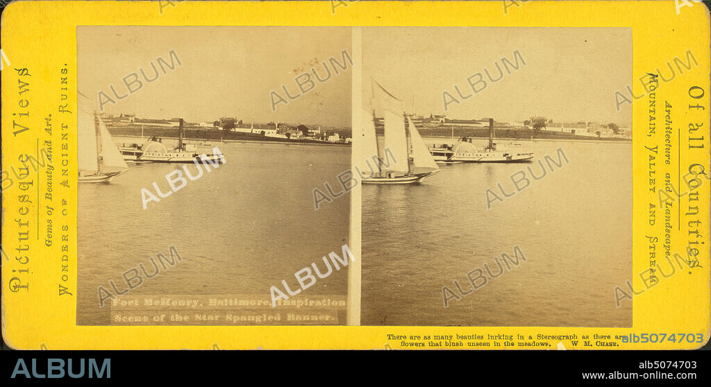 Ft. McHenry, Baltimore, Inspiration Scene of the Star Spangled Banner., still image, Stereographs, 1875, Chase, W. M. (William M.) (ca. 1818-1901).