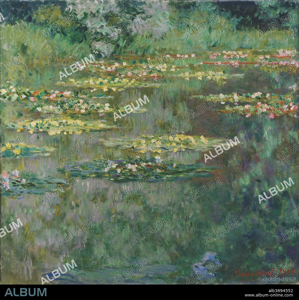 CLAUDE MONET. Le Bassin des Nympheas. Date/Period: 1904. Painting. Oil on canvas. Height: 879.47 mm (34.62 in); Width: 914.40 mm (36 in).