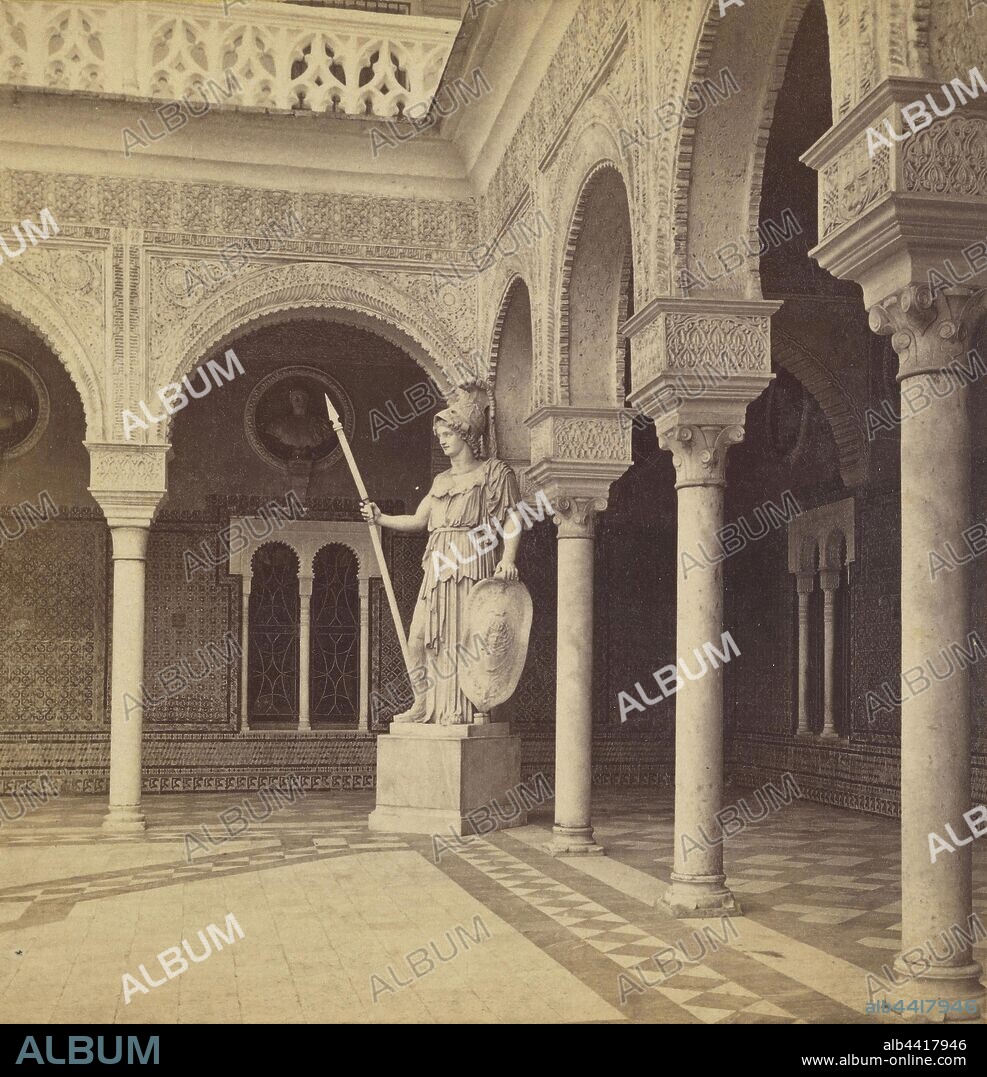 Seville - Minerva with Spear, in Casa de Pilatos. So called because built in imitation of Pontius Pilate's House at Jerusalem., Frank Mason Good (English, 1839 - 1928), about 1870, Albumen silver print.