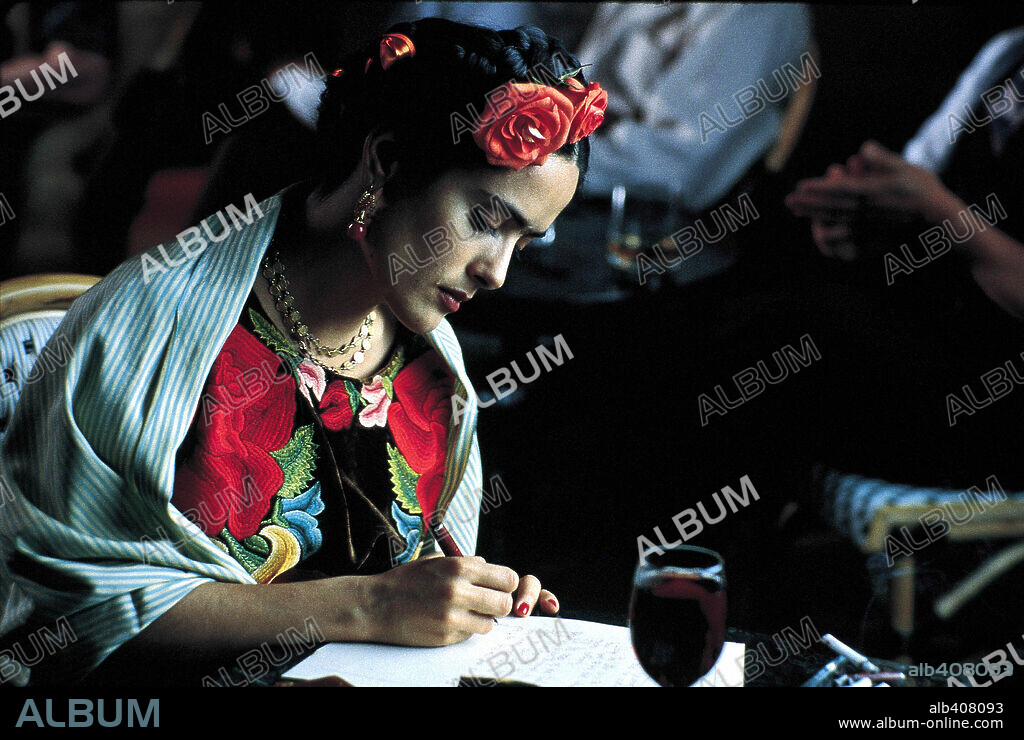 Frida Kahlo and SALMA HAYEK. SALMA HAYEK in FRIDA, 2002, directed by JULIE TAYMOR. Copyright MIRAMAX.