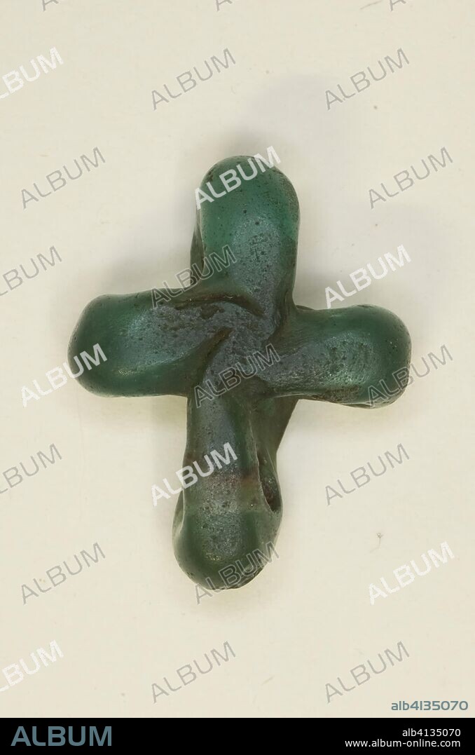 Amulet of a Cross. Byzantine. Date: 300 AD-400 AD. Dimensions: 2 × 1.5 × .5 cm (3-4 × 9/16 × 3/16 in.). Glass. Origin: Egypt.