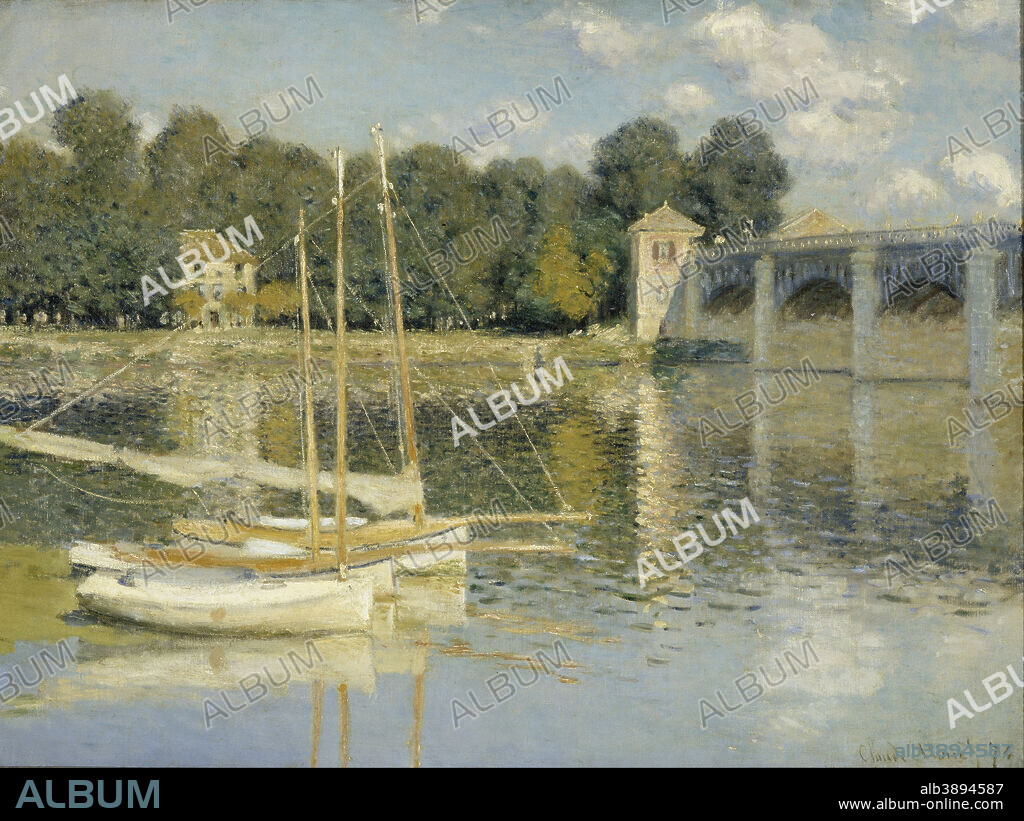 CLAUDE MONET. Le Pont d'Argenteuil The Argenteuil Bridge. Date/Period: 1874. Painting. Oil on canvas. Height: 600 mm (23.62 in); Width: 800 mm (31.49 in).