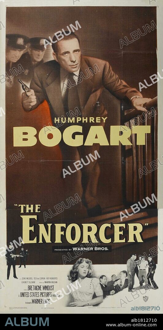 Plakat zu THE ENFORCER, 1951, unter der Regie von BRETAIGNE WINDUST. Copyright WARNER BROTHERS.