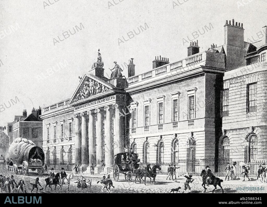 London Headquarters of the East India Company, an English  company, formed to pursue trade with the East Indies.