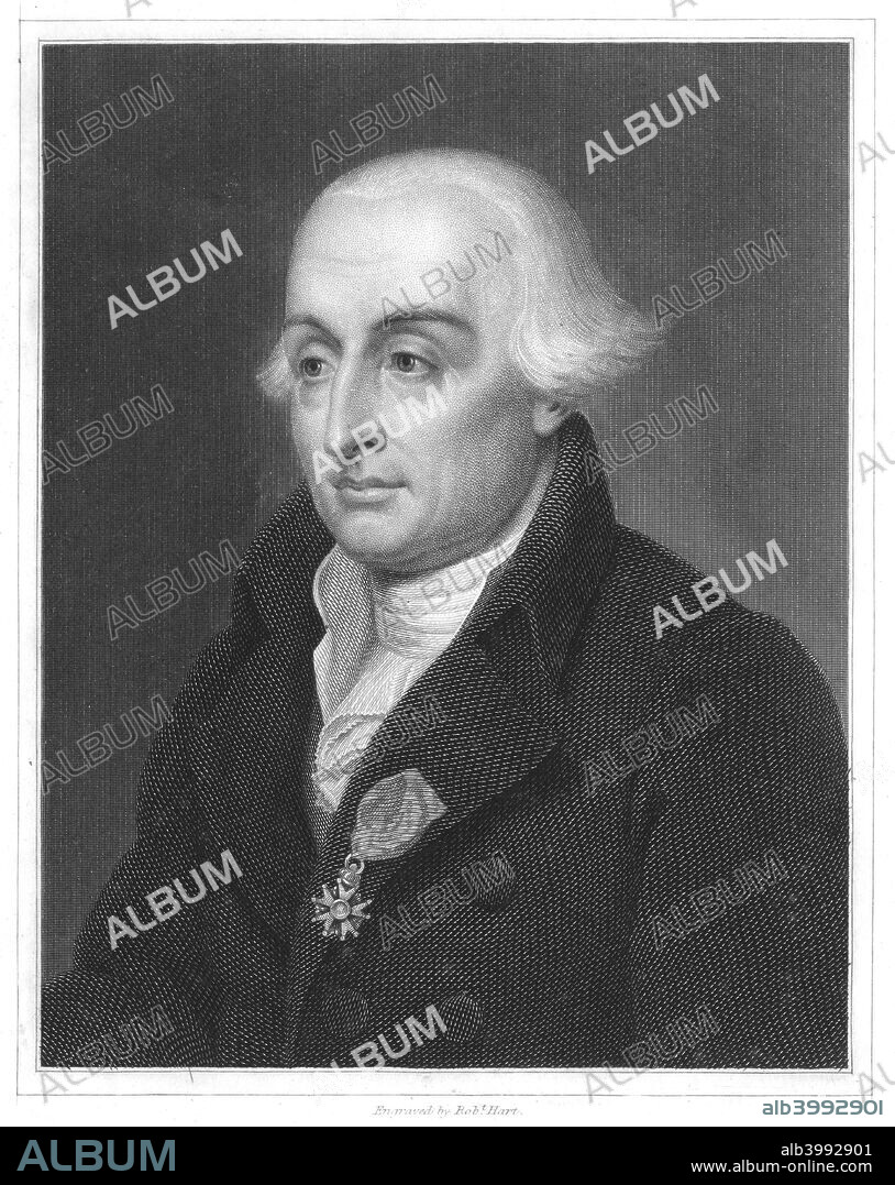 Joseph Louis Lagrange, French mathematician, 1833. Lagrange (1736-1813) is best known for his work on theoretical mechanics. In 1787 he published what is regarded as his masterpiece, 'Mecanique Analytique', a work consisting purely of algebraic operations without any explanatory diagrams or information. From The Gallery of Portraits. (London, 1833).