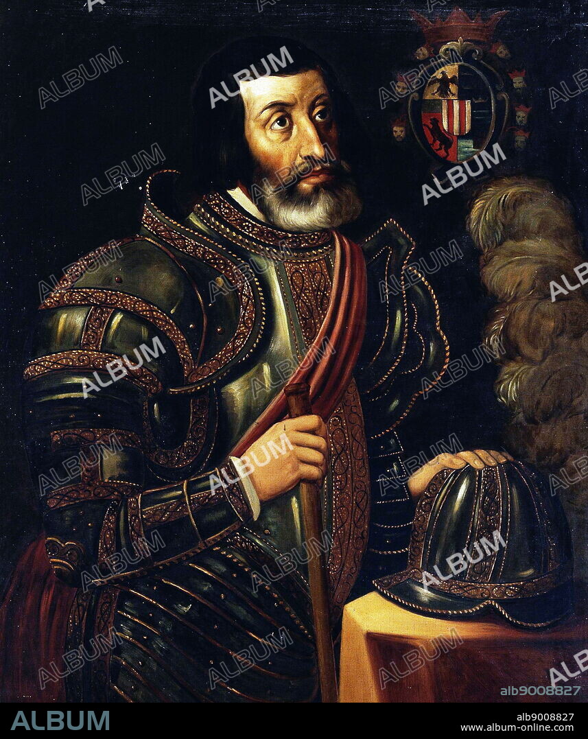 Hernan Cortes, (1485 - December 2, 1547) Spanish Conquistador who led an expedition that caused the fall of the Aztec Empire and brought large portions of what is now mainland Mexico under the rule of the King of Castile in the early 16th century.