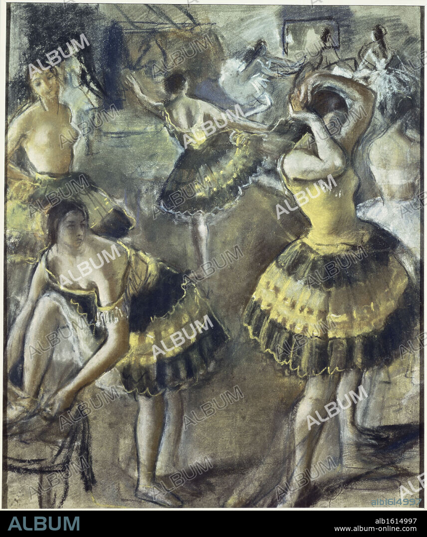 Ballerinas in the Dressing Room by Zinaida Evgen'ev Serebryakova, pastel and chalk, 1923, 1884-1967, Russia, Moscow, Pushkin Museum of Fine Arts.