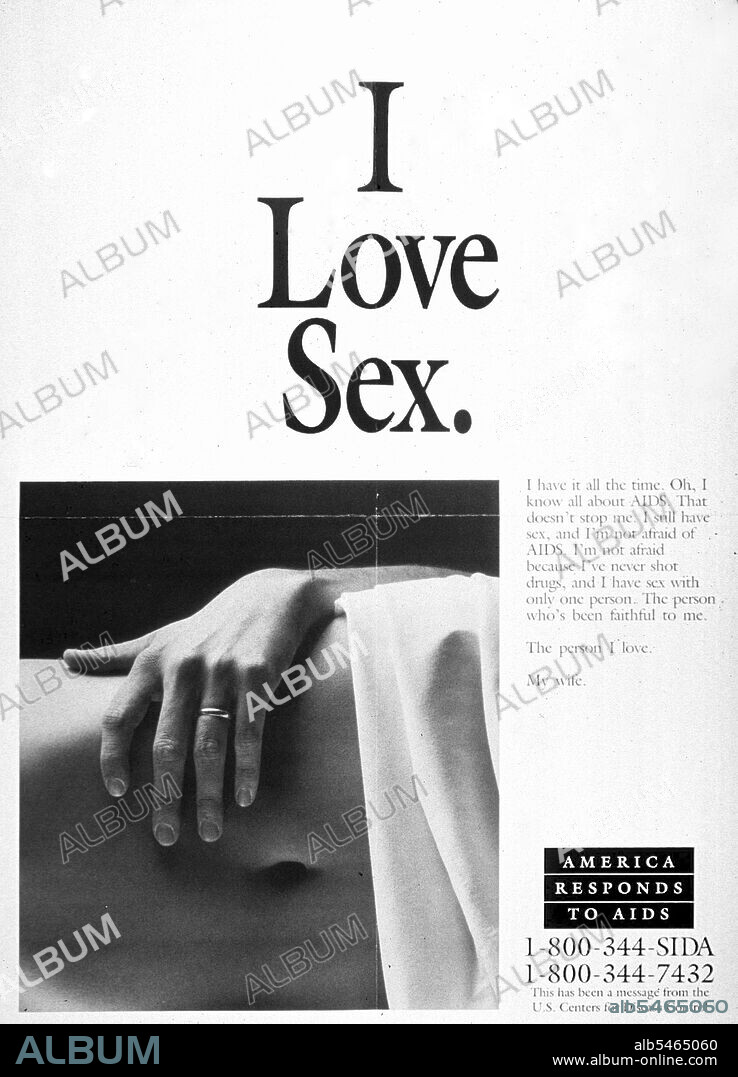 1980s Era HIV AIDS Prevention Public Service Poster - Album alb5465060