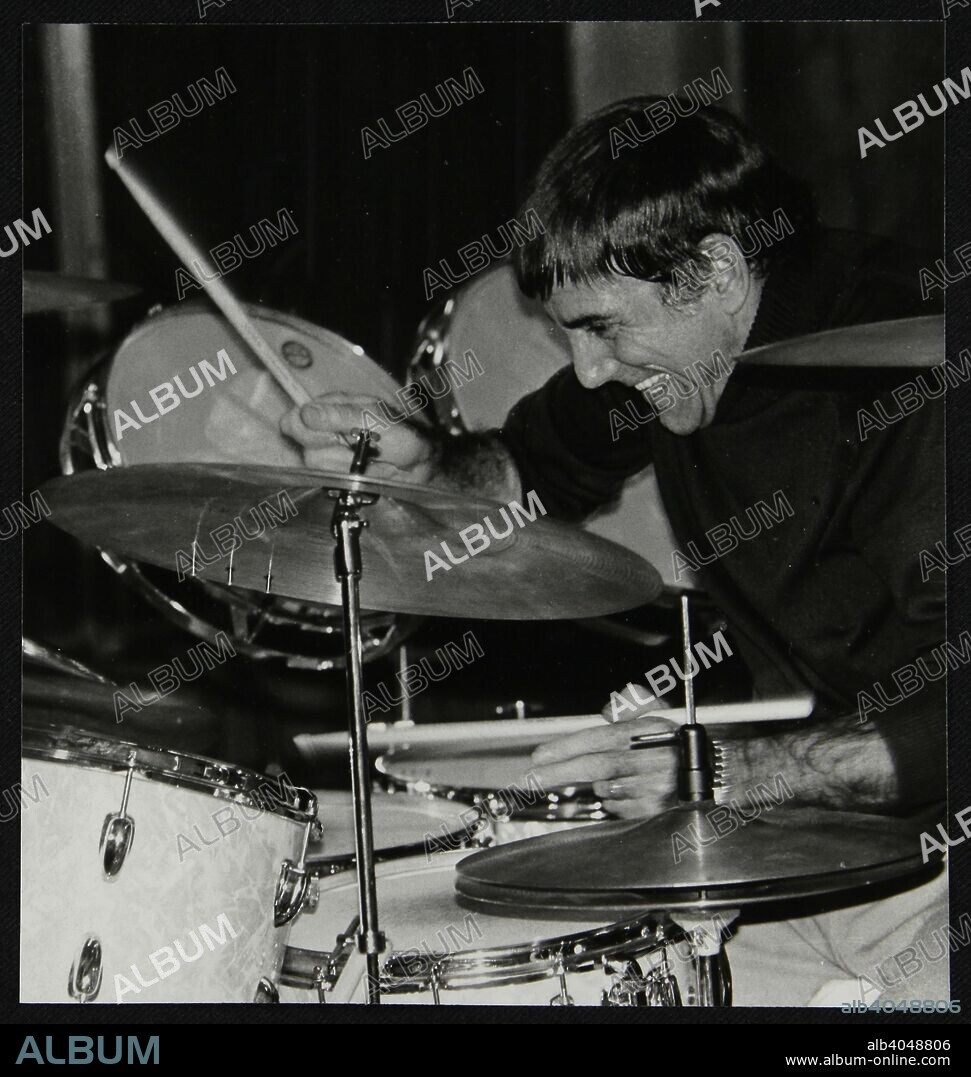 Louie Bellson conducting a drum clinic, London, November 1978.