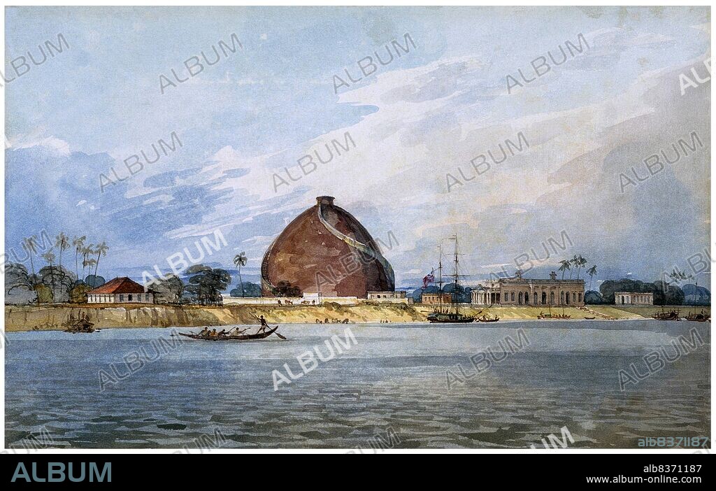 The Golghar or Gol Ghar ('Round house') is located to the west of the Gandhi Maidan in Patna, capital of Bihar state, India. It is a granary built by Captain John Garstin, in 1786.<br/><br/>. Built in a Stupa architectural style, the building has a width of 125 m, and a height of 29 m. It is pillar-less with a 3.6 m thick wall at the base. The spiral staircase was designed to facilitate the passage of the workers who loaded and unloaded the grain.