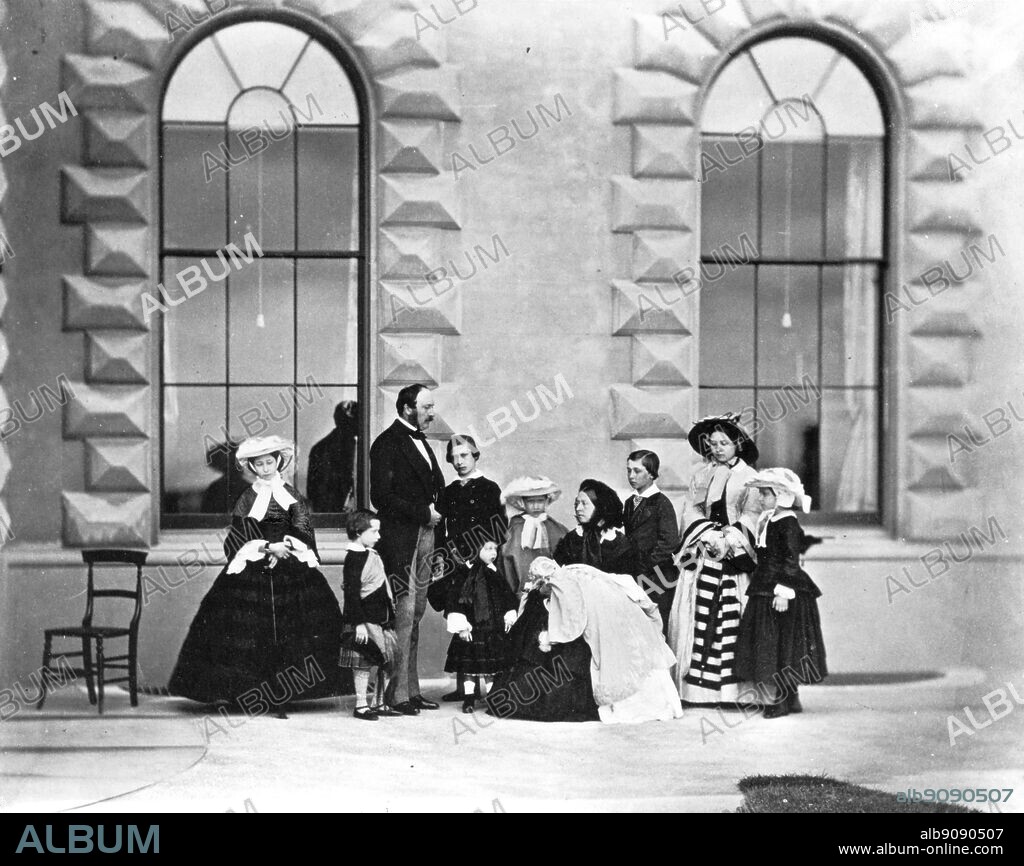 Royal Group at Osbourne 1857 left to right Princess Alice Prince