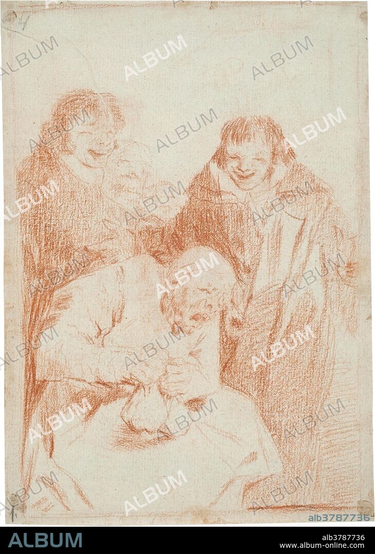 Francisco de Goya y Lucientes / 'Porque esconderlos (Capricho 30)'. Hacia 1797. Sanguina sobre papel verjurado, agarbanzado, 201 x 142 mm.