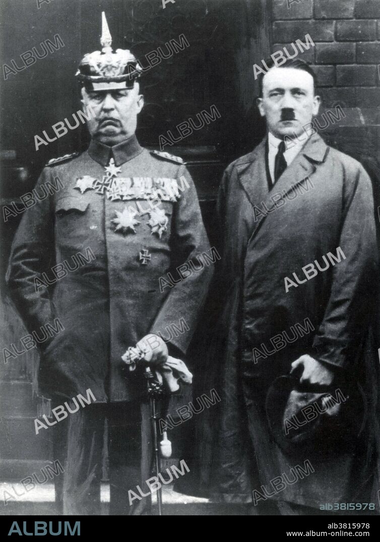 Hitler with Ludendorff around the time of Beer Hall Putsch Trial. The Beer Hall Putsch was a failed attempt by the Nazi Party leader Adolf Hitler with Generalquartiermeister Erich Ludendorff and other Kampfbund leaders to seize power in Munich, Bavaria, during November 8-9, 1923. Around 2000 men marched to the center of Munich and, in the ensuing confrontation with police forces, sixteen Nazis and four policemen were killed. Hitler was arrested two days later and was charged with treason. The failure of the putsch brought Hitler his first national publicity. He was arrested and, after a 24 day trial, sentenced to five years in Landsberg fortress. On December 20, 1924, having served only nine months, he was released.