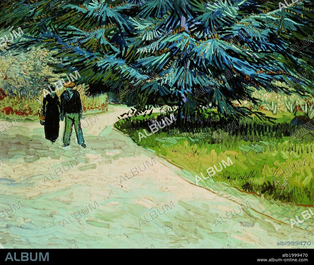 Vincent Van Gogh / 'Public Garden with Couple and Blue Fir Tree: The Poet's Garden III', 1888, Oil on canvas, 73 x 92 cm.