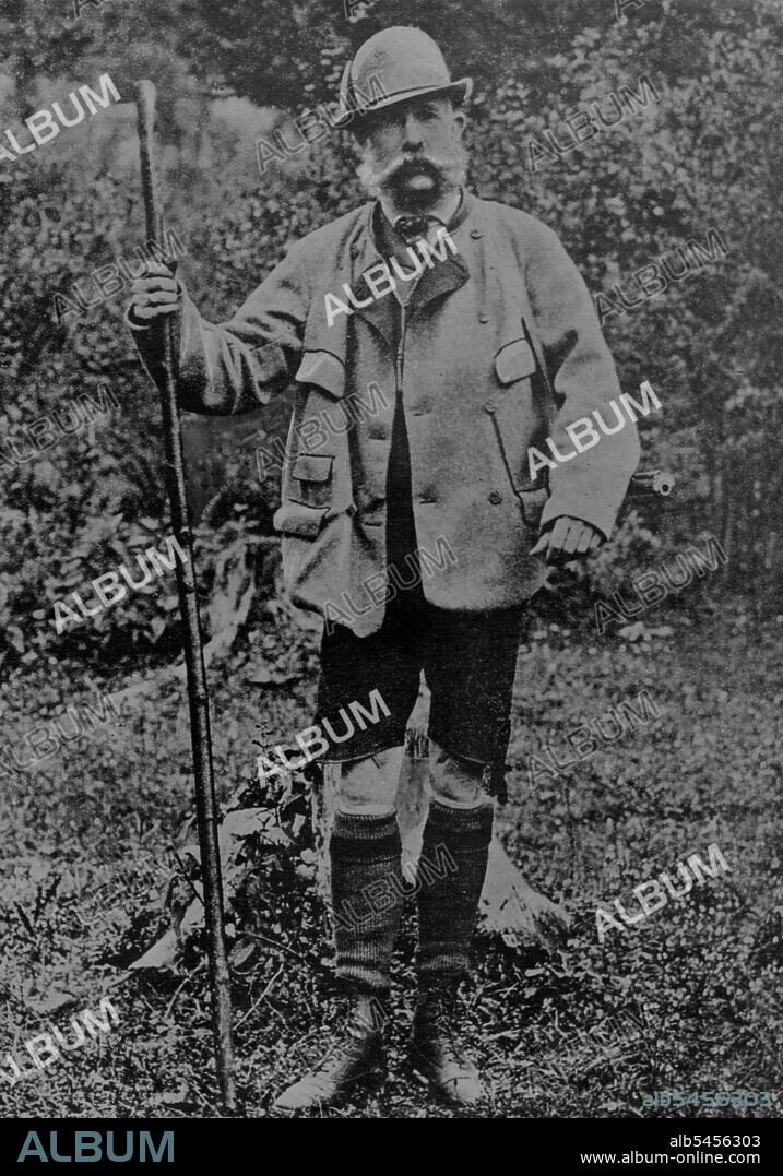 Kathi Schratt -- "The Illegitimate Wife" of Emperor Francis Joseph -- Emperor Francis Joseph in Ischl. After the death of his wife, Empress Elizabeth, he found solace in the company of distinguished actress Katharina Schratt. August 10, 1940. (Photo by Camera Features).