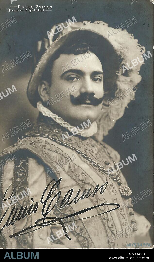 ANONYMOUS. Enrico Caruso 1873 1921 as Duke of Mantua in Opera