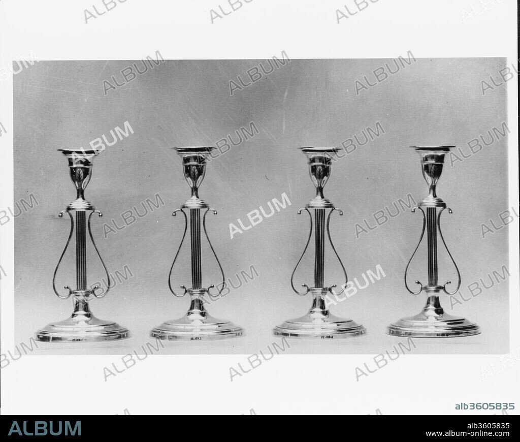 Candlestick. Dimensions: 11 9/16 x 6 3/16 in. (29.4 x 15.7 cm). Date: 1800-1830.