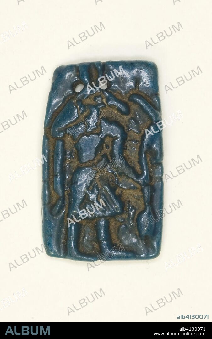 ANCIENT EGYPTIAN. Amulet of the God Seth. Egyptian. Date: 1069 BC-664 BC. Dimensions: 1.9 × 1.3 × 0.3 cm (3/4 × 1/2 × 1/8 in.). Faience. Origin: Egypt.